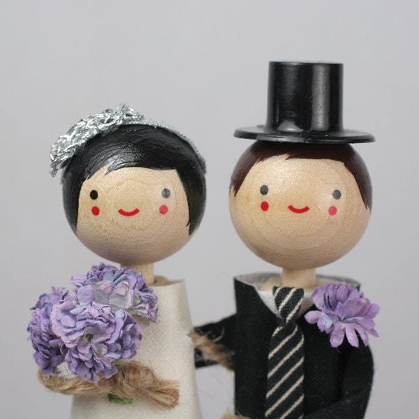 Custom Wedding Cake Topper with STANDARD SHORT DRESS