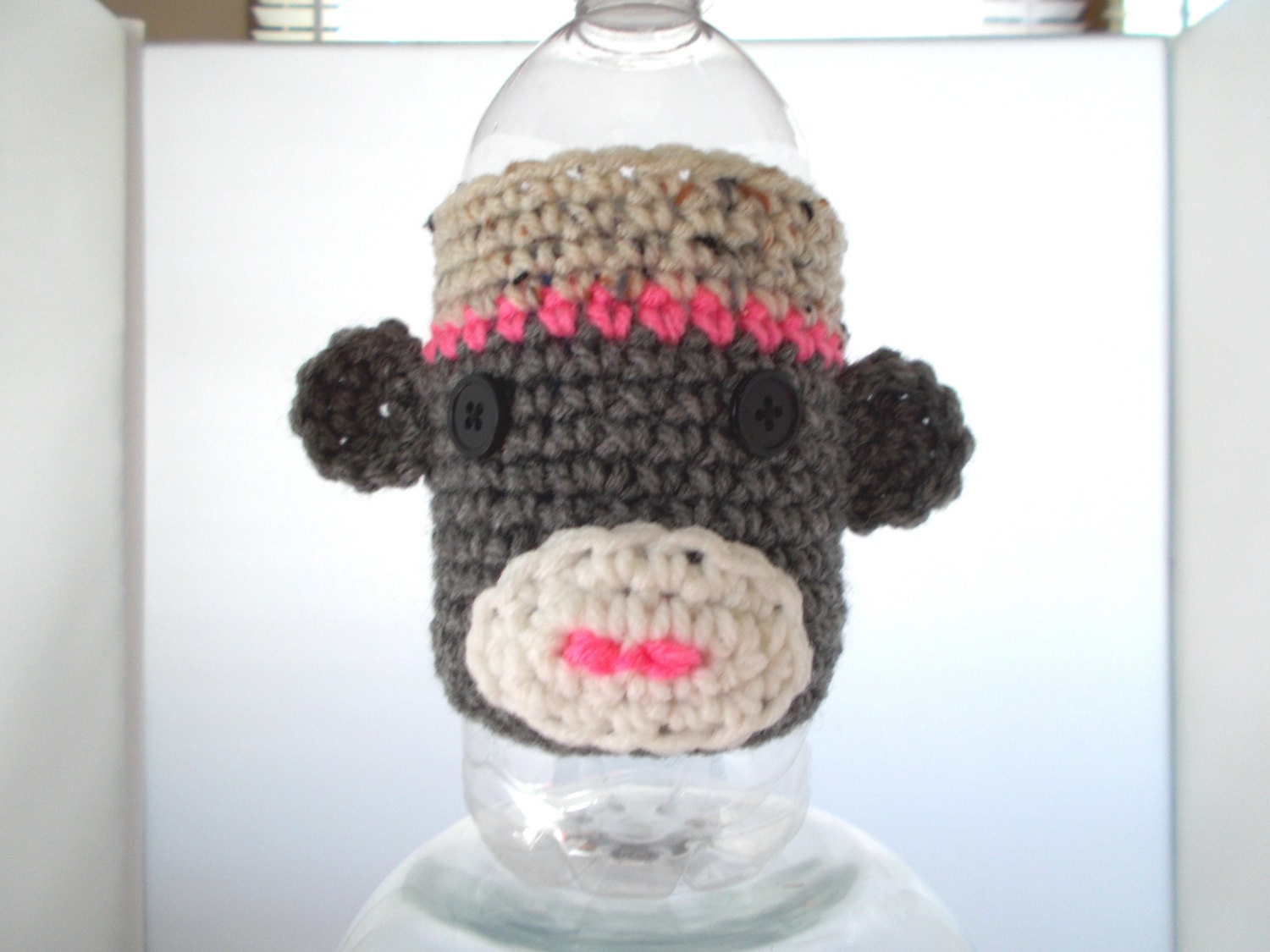 Sock Monkey Coffee/Bottle Cozy  FREE SHIPPING