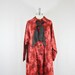 1960's Vintage Raincoat - Red and Pink IKAT Floral Print