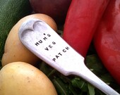 Garden Marker - Custom hand stampd vintage Fork Quirky Plant Marker - Mum's Veg Patch From GOOZEBERRY HILL