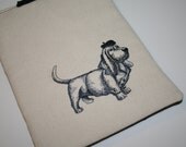 Kindle Sleeve-Nook Sleeve Embroidered French Hound