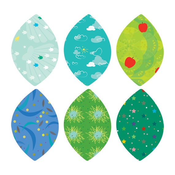 Summer Pattern Leaves - Peel and Stick Repositionable Fabric Stickers