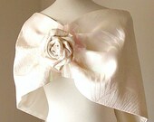 Vintage KIMONO Wedding shawl butterfly rose ivory pink crane flowers obi free size made to order