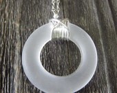 Clear Vodka Necklace on Silver with Wire Wrap