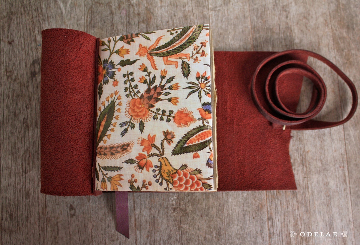 Old World Rose - Handstitched Natural Leather Journal