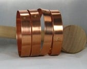 Set of 4 1/2 wide copper bangle bracelets