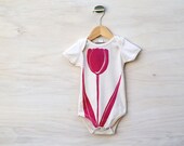 Organic Tulip hand printed onesie