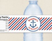 Nautical party - Personalized water bottle labels - Set of 15