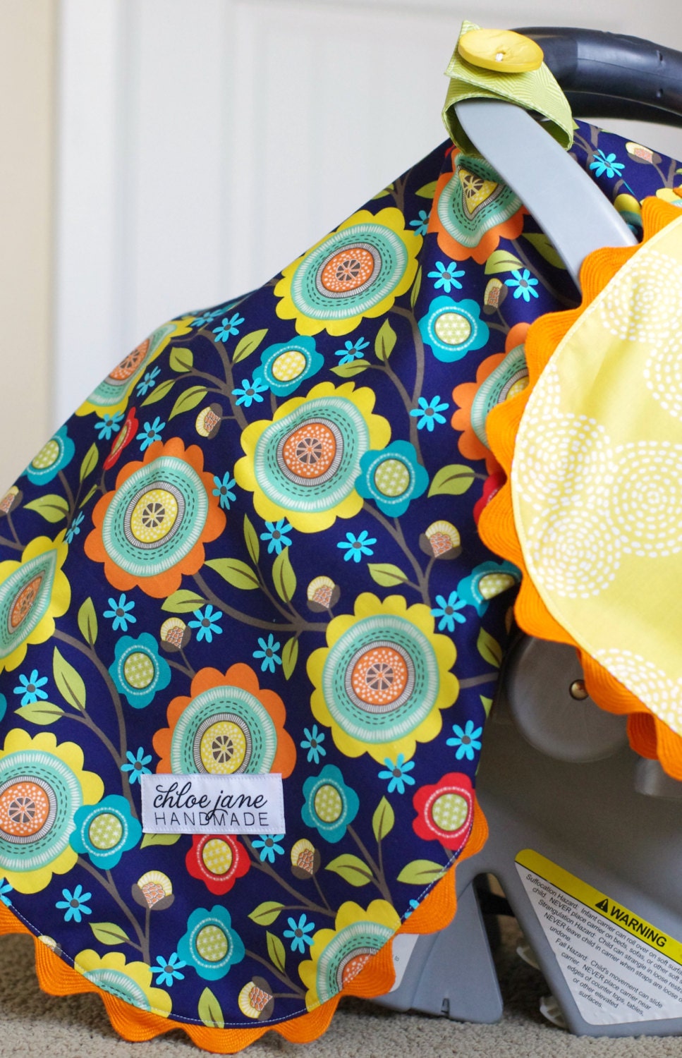NEW- Girl's Car Seat Cover/Canopy/Tent (Stitch Floral)