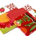Floral Quilted Potholder Set in Green, Pink and Orange