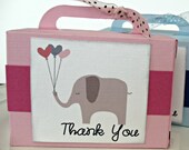 Baby Elephant Suitcase Favor Box - Set of 4 Gift Boxe kits -- Birthdays, showers and more