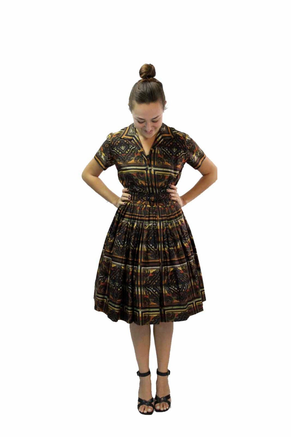 SALE - Vintage 1950s Shirtwaist Dress