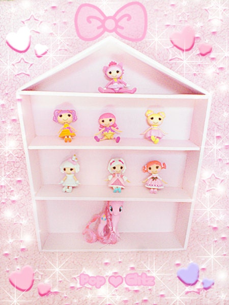 Pink Girly Doll/Miniature Trinkets Shelf - Kawaii Cute Furniture DollHouse LalaLoopsy Blythe Pullip Collectibles Room Home Decor - NO DOLLS
