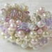 Wedding Bridal Bridesmaids Bracelet Cuff, Pearl Crystal, SWEET SCENT LILAC, Lavender,  Light Violet,  Pink, Ivory, White,