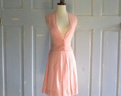 SALE Vintage 1960s Dress 60s Dress Sweater Set Pink Outfit Size Extra Small