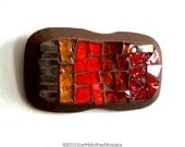 Stained Glass Mosaic: Small Wall Art, Orange, Rust, Amber, Brown, Red