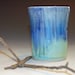 Pottery Tumbler in Waterfall Glaze, Blue/Green Combination