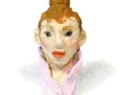 Mini Face Jug - Glamorous Lady with 1930s Movie Star vibe