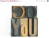 SALE 20% OFF: Vintage Wood Letterpress Type GO You Printers Blocks