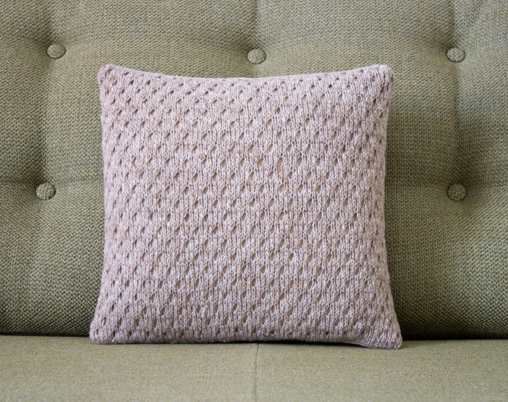 Rustic Throw Pillow - Modern Sandy Tweed  - Summer Beach House Decor