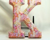 Decorated Wood Letters Decoupage Floral for any Initial, Name, or Word Custom for Your Decor