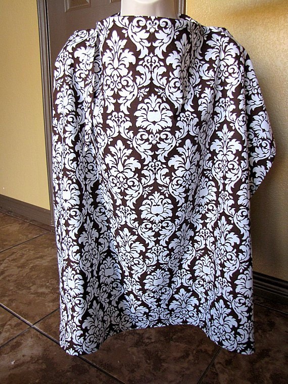Extra Large Nursing Cover - Michael Miller Dandy Damask Brown