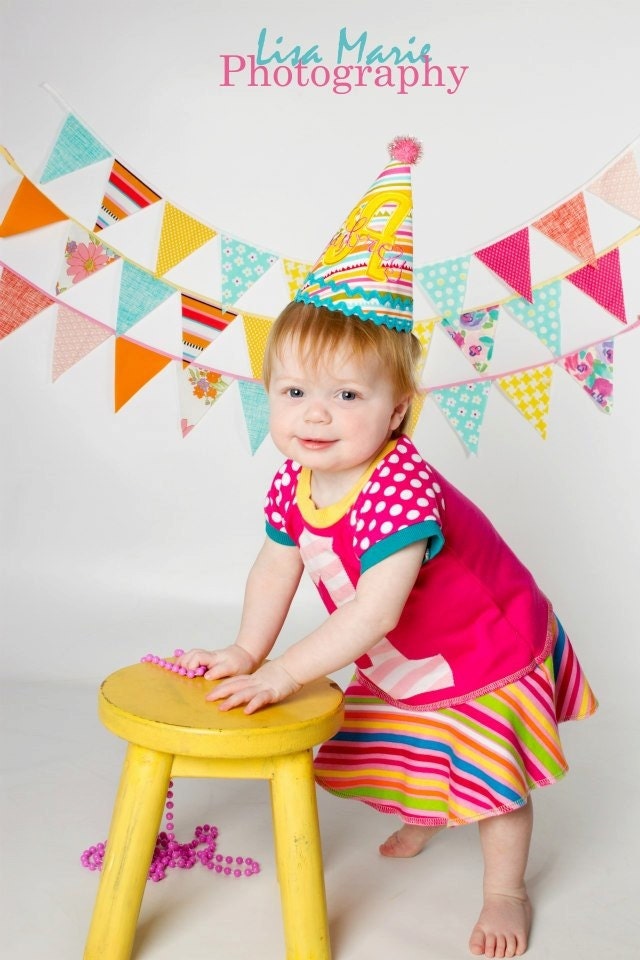 Gumball Circus Vintage Fabric Bunting, Garland, Banner, Pennant Decoration 9 Feet Handmade By A Fête Beckons On Etsy