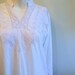 vintage. Indian White Cotton Embroidered Tunic  / One Size Fits All