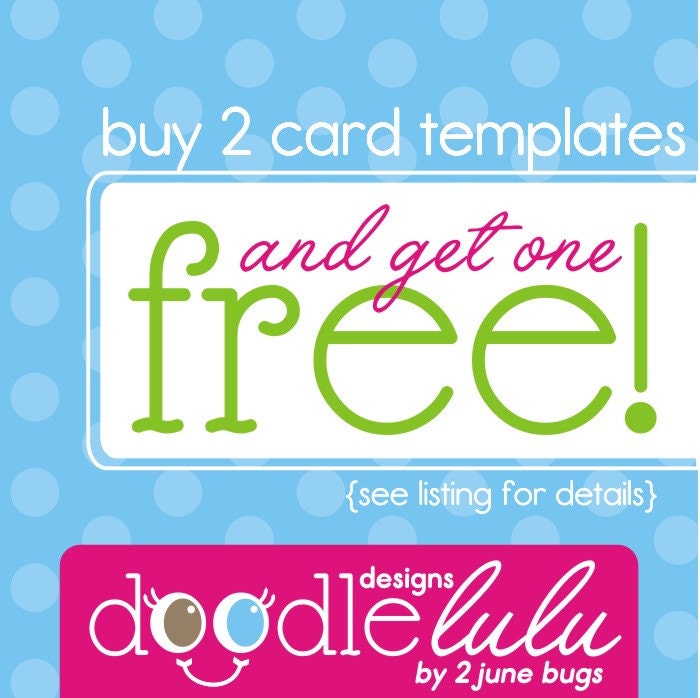 DIY Printable Digital Photo Card Template Custom Set (Photoshop) PSD from DoodleLulu by 2 june bugs - Pick 2 and Get 1 FREE Il_170x135