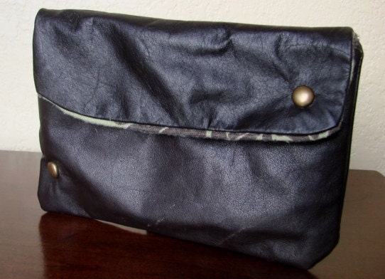 Brown Leather Fold Clutch