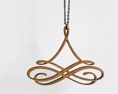 Modern Wooden Flourish Necklace No.2