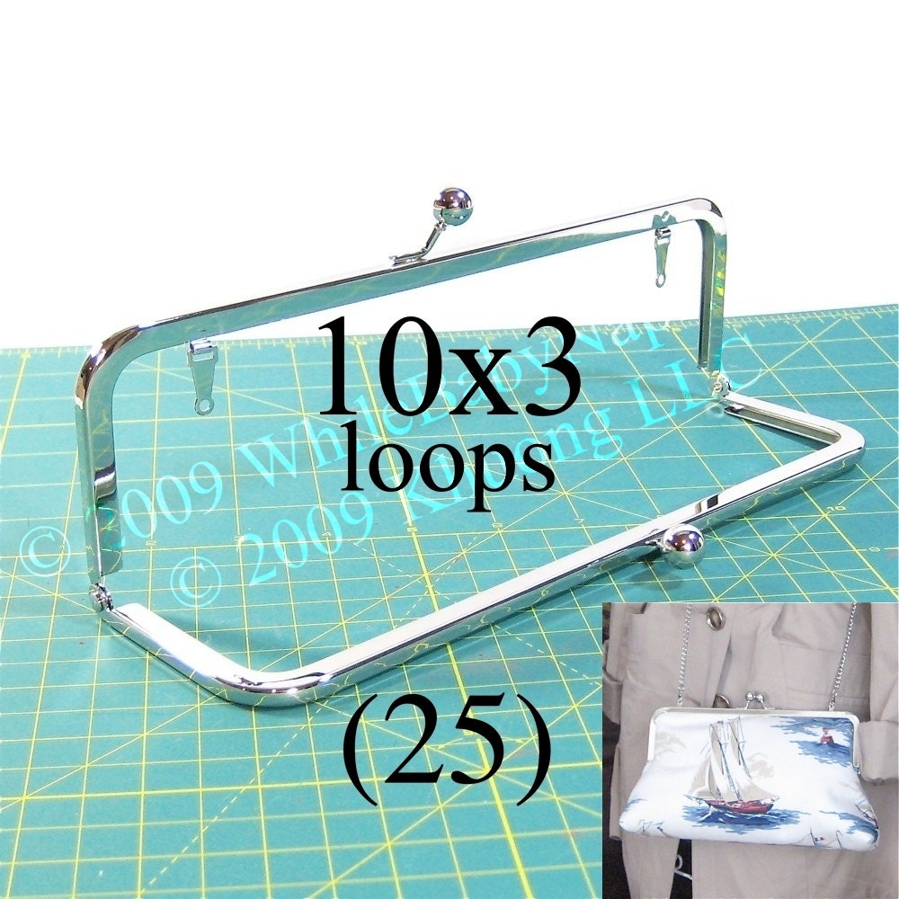 24% OFF 25 Nickel-free 10x3 purse frame kisslock with LOOPS