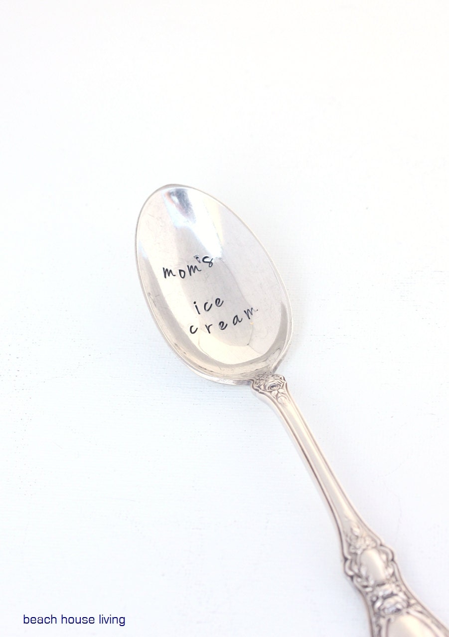 Mom's ice cream spoon recycled silver plate Mother's Day Day - Eco Friendly Gifts