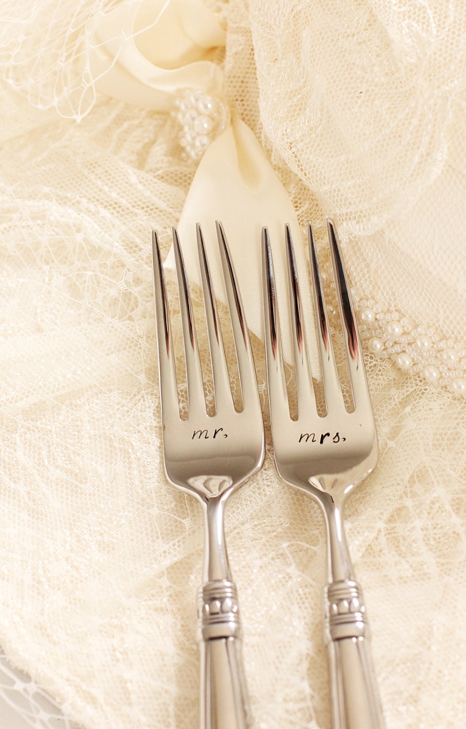 Wedding Table Setting, European Size Wedding Fork Set Engagement Gift  - Yacht Club, Nautical Decor