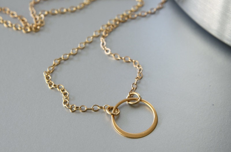 Gold Circle Necklace, Gold Filled Circle, Circle Necklace, Everyday Jewelry, Dainty Necklace