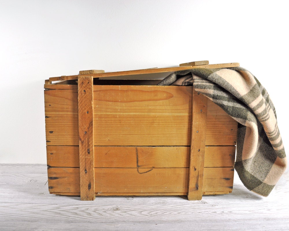 Vintage Rustic Wood Crate / Industrial Storage
