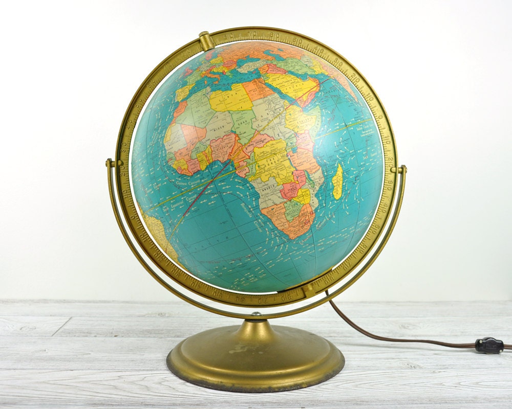 Vintage Lighted World Globe / Crams World Globe