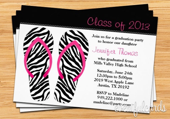 Flip Flops Class of 2013 Graduation Card - Print at Home or E-card Il_570xn