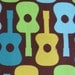 Michael Miller cotton by the yard, Groovy Guitars Lime