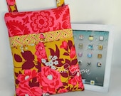 Mustard Yellow & Pink or Choose Any Fabric in My Shop iPad Mac Book Skirt Style Crossbody Hipster Sleeve Case Purse Back Zipper Pocket