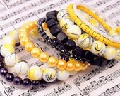 Yellow Black Cuff, Wood Cuff Bracelet, Bumble Bee Bracelet