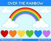 Rainbow Clipart - Digital Clip Art Graphics for Personal or Commercial Use