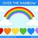 Rainbow Clipart - Digital Clip Art Graphics for Personal or Commercial Use
