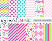 Tutus and Ties Girly Stripes Polkadots Damask and Chevron- Digital Paper Pack for Personal or Commercial Use Il_170x135