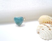 Blue Heart Larimar Ring size 8 Spring fashion jewelry Blue Sky Spring Summer Collection