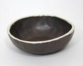 Small White Gold Rim Bowl in Midnight Stone and White