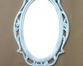 Large Heirloom White Vintage Victorian Syroco MIRROR . . . Shabby Chic Wall Mirror 17 x 28 inches