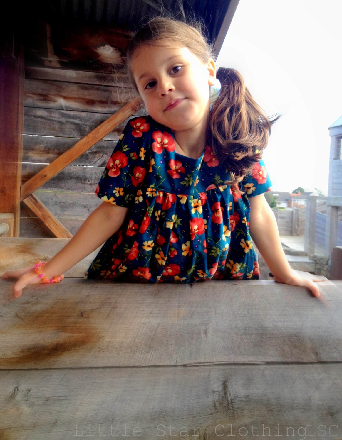 girls blouse l size 4 l oriental garden prairie blouse in jade green l handmade l Ready to Ship