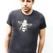T-shirt - Honey Bee - Grey Alternative Apparel - Organic shirt -Extra Small, Small, Medium, Large, XL, 2X - Clothing