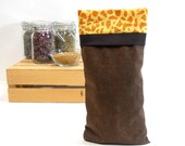 Hot or Cold Herbal EYE PILLOW, Removable Cover and Organic Ingredients, Aromatherapy Eye Pillow, Giraffe and Chocolate Brown